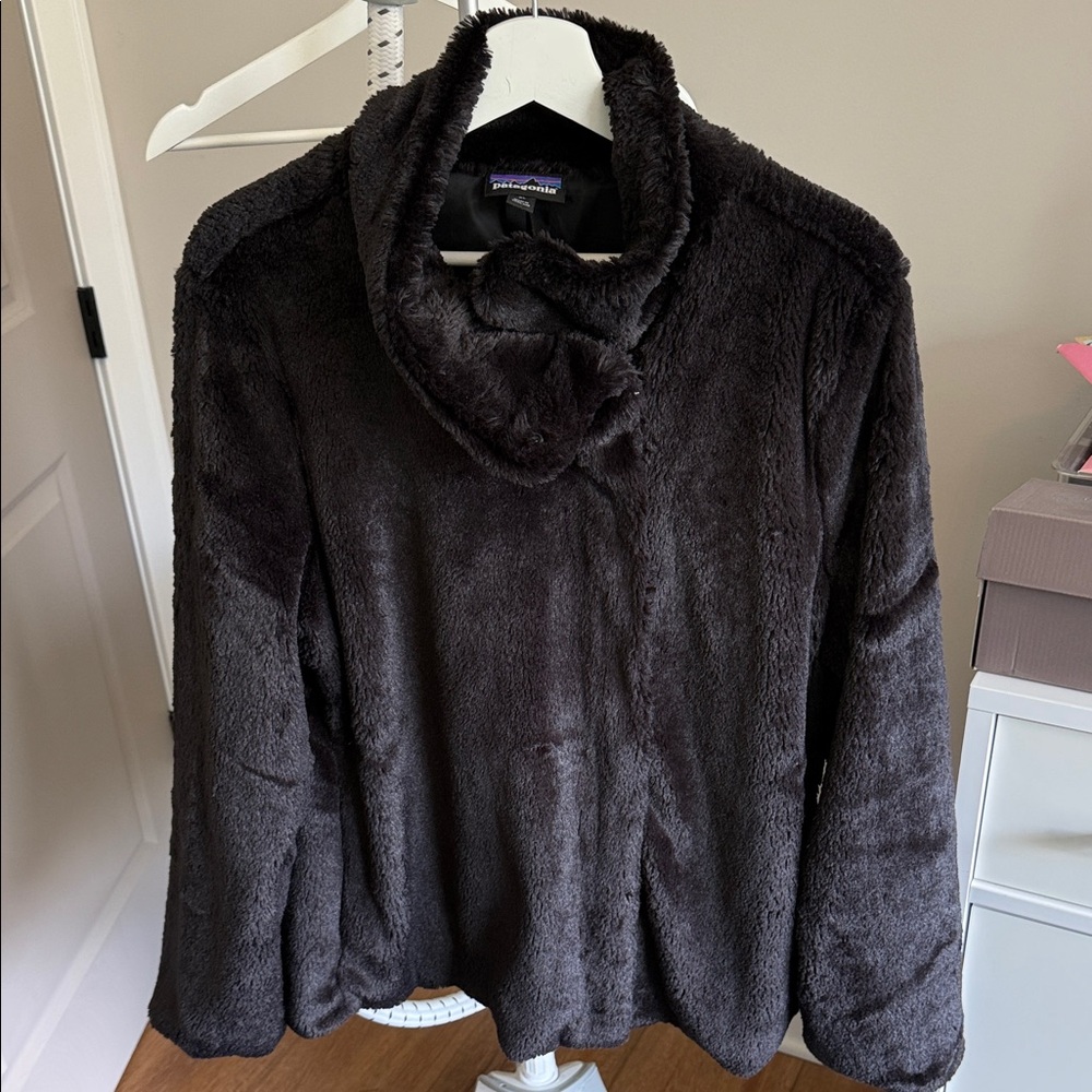 Patagonia Women's Black Faux Fur Funnel Neck Jacket